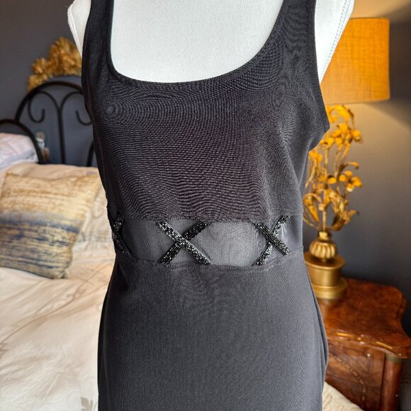 Y2K 1990s Vintage Black Mini Dress - Picture 3 of 12